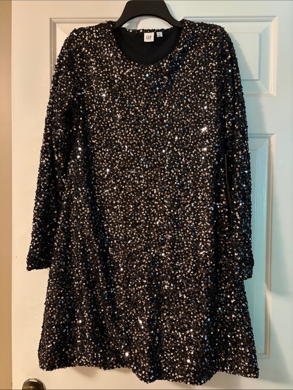 GAP Black Sequined Shift Dress